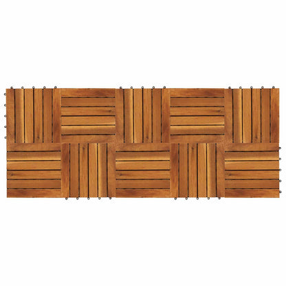 Terrassenfliese 10 Stk. Braun 30 x 30 cm Akazien-Hartholz