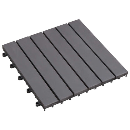 Terrassenfliese 10 Stk. Grau 30 x 30 cm Akazien-Hartholz