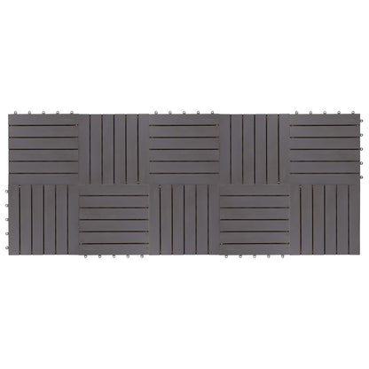 Terrassenfliese 10 Stk. Grau 30 x 30 cm Akazien-Hartholz
