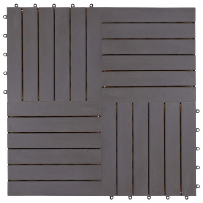 Terrassenfliese 10 Stk. Grau 30 x 30 cm Akazien-Hartholz