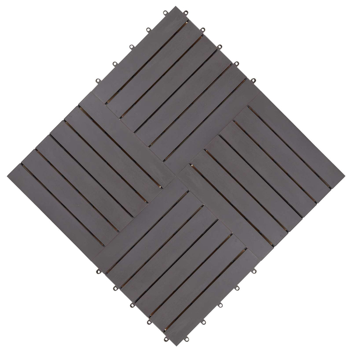 Terrassenfliese 10 Stk. Grau 30 x 30 cm Akazien-Hartholz
