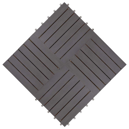 Terrassenfliese 10 Stk. Grau 30 x 30 cm Akazien-Hartholz