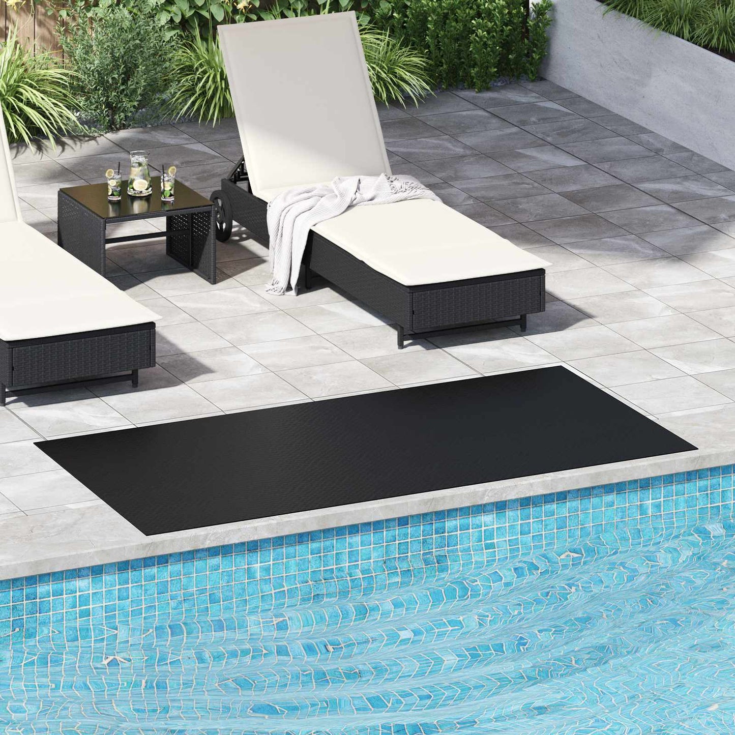 Bodenbelag Schwarz 1 x 2 m Gummi