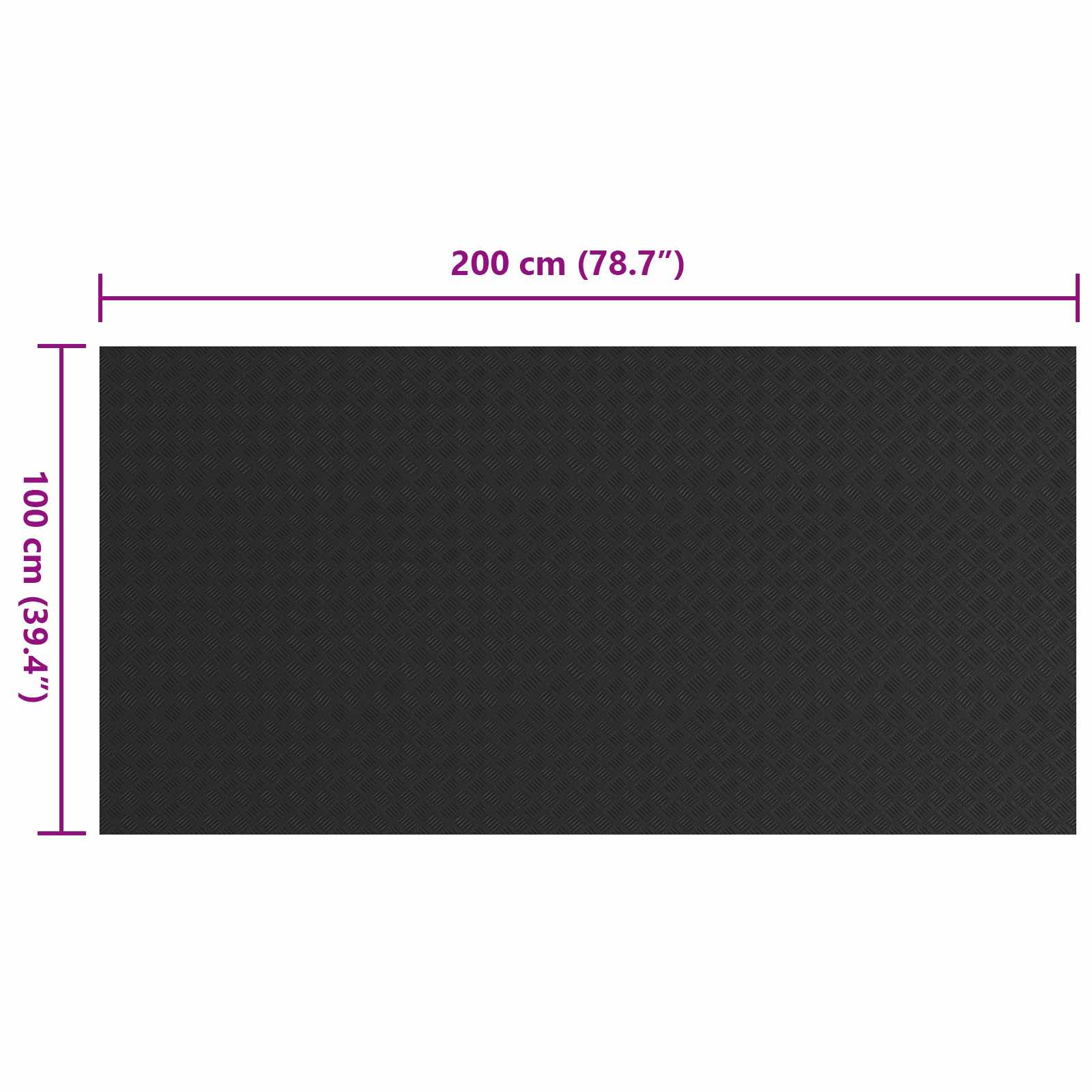 Bodenbelag Schwarz 1 x 2 m Gummi