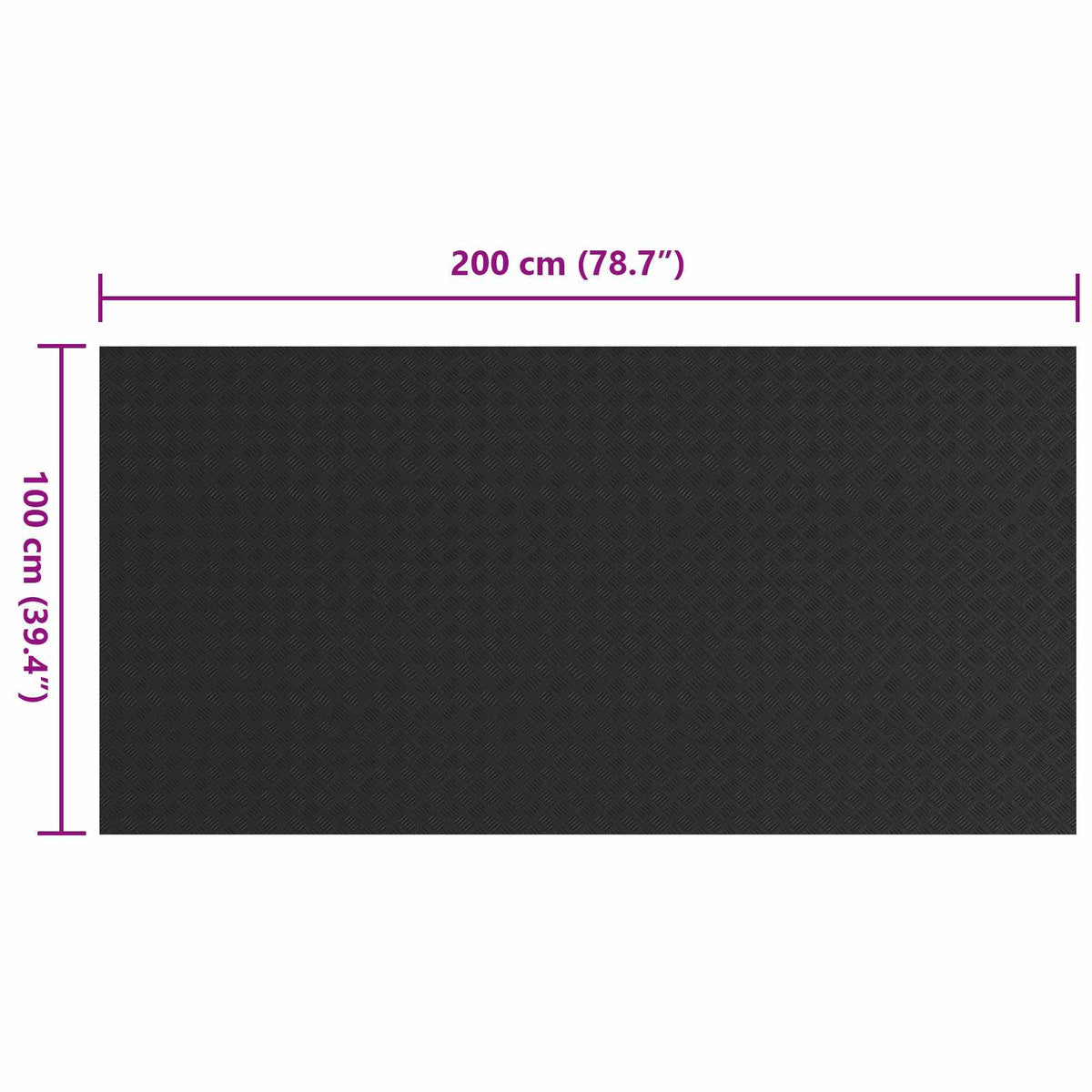 Bodenmatte mit Riffelblech-Muster Schwarz 1 x 2 m Gummi
