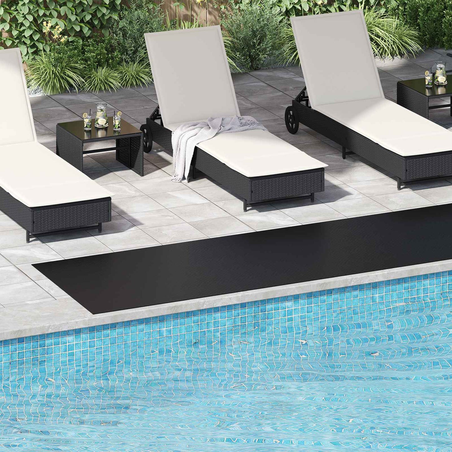 Bodenbelag Schwarz 1 x 5 m Gummi