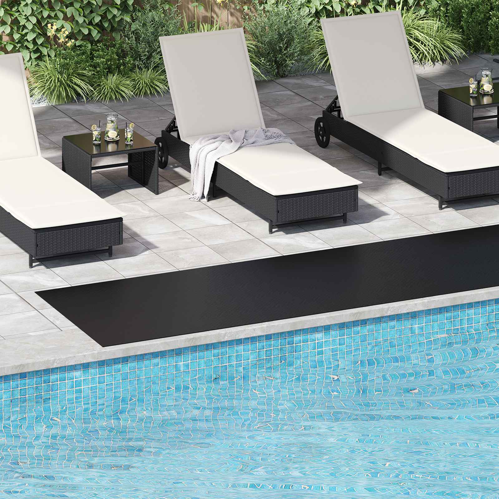 Bodenbelag Schwarz 1 x 5 m Gummi