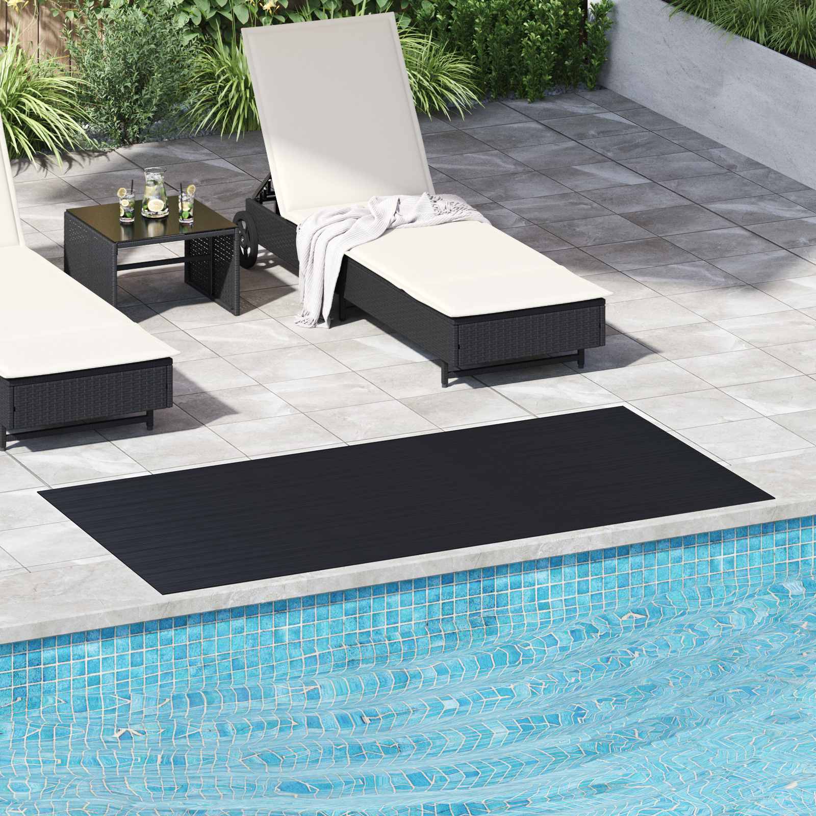 Bodenbelag Schwarz 1 x 2 m Gummi
