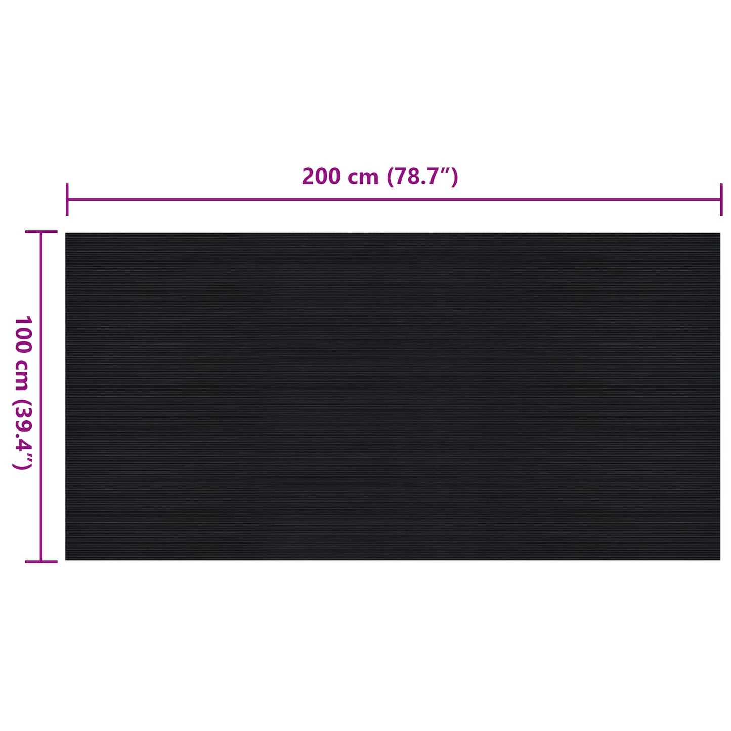 Bodenbelag Schwarz 1 x 2 m Gummi