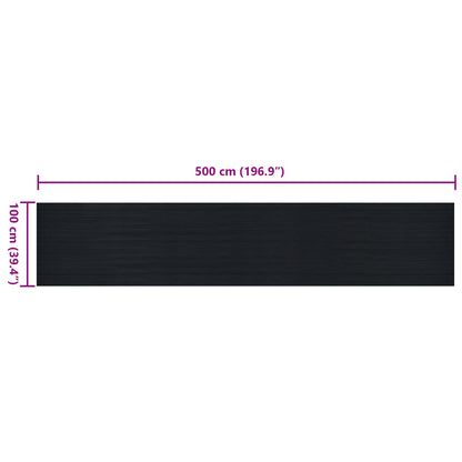 Bodenmatte mit Feinripp Schwarz 1 x 5 m Gummi
