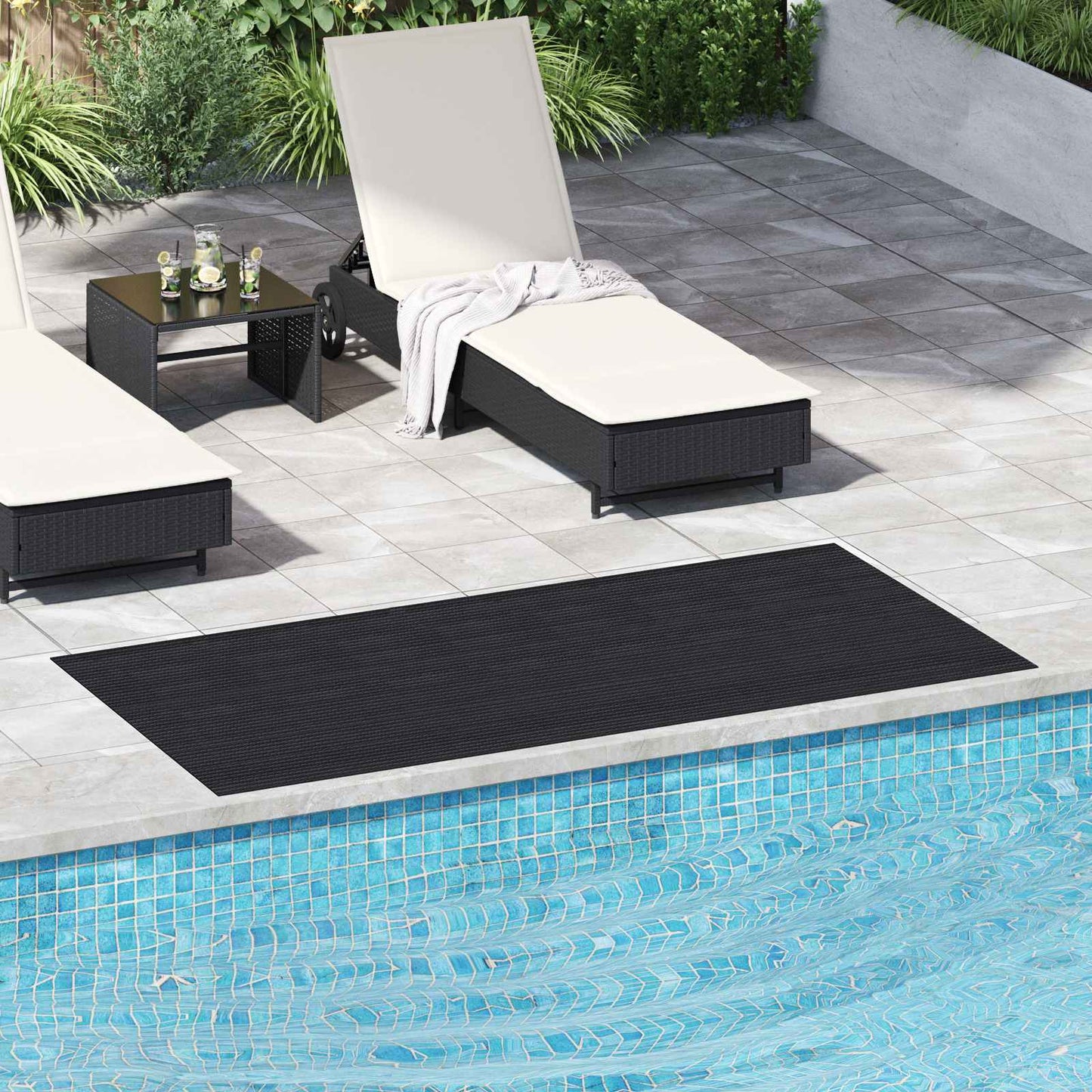 Bodenbelag Schwarz 1 x 2 m Gummi