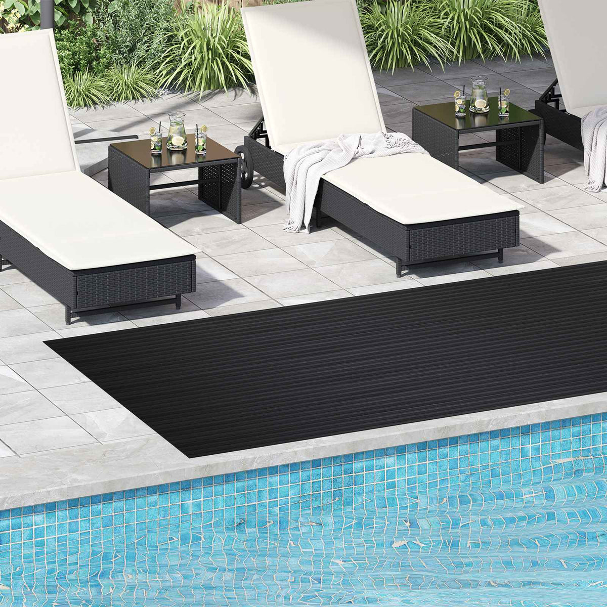 Bodenbelag Schwarz 1,5 x 4 m Gummi