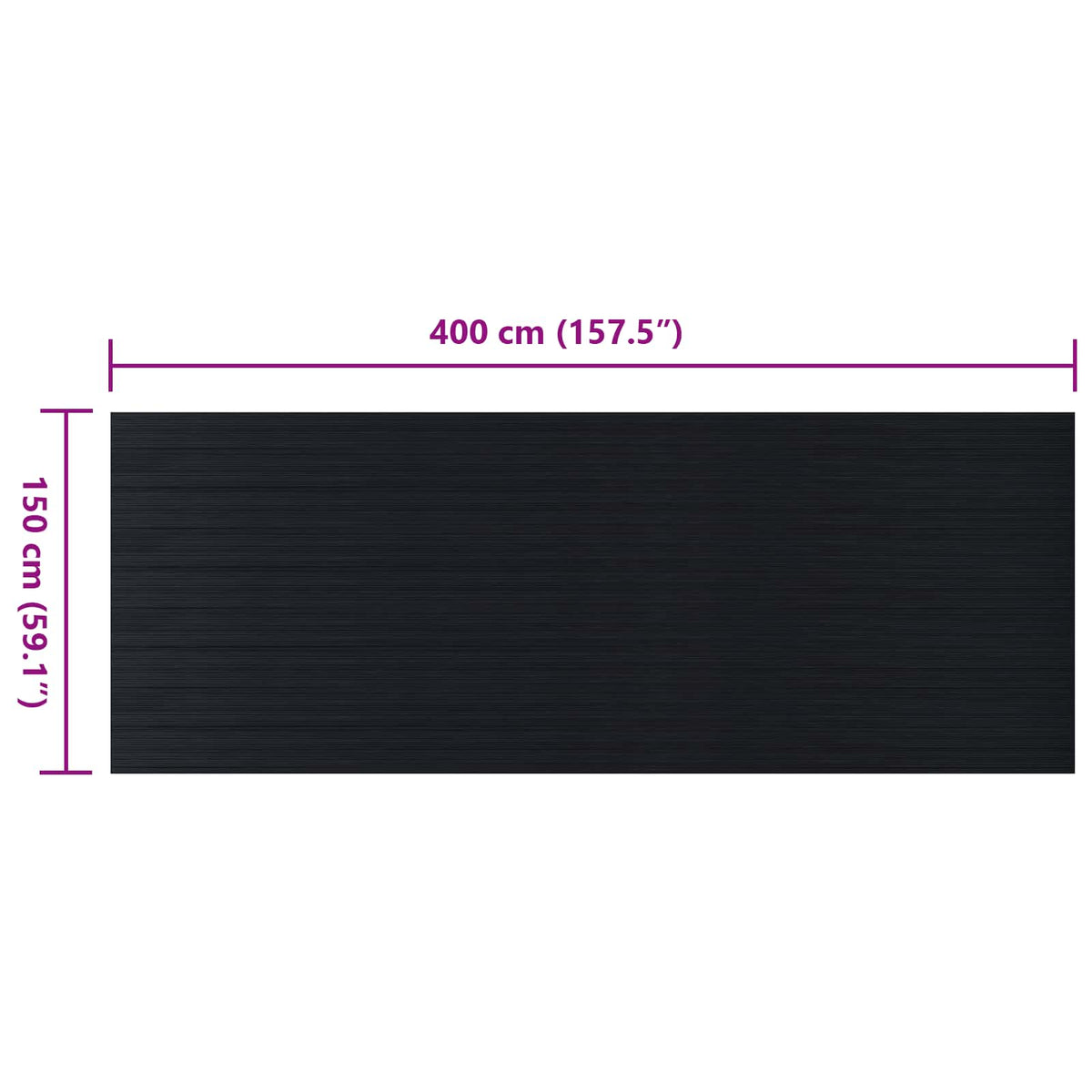 Bodenbelag Schwarz 1,5 x 4 m Gummi