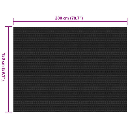 Bodenbelag Schwarz 1,5 x 2 m Gummi