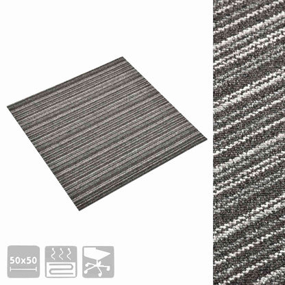 Teppich 20 stk. Gestreiftes Anthrazit 50 x 50 cm