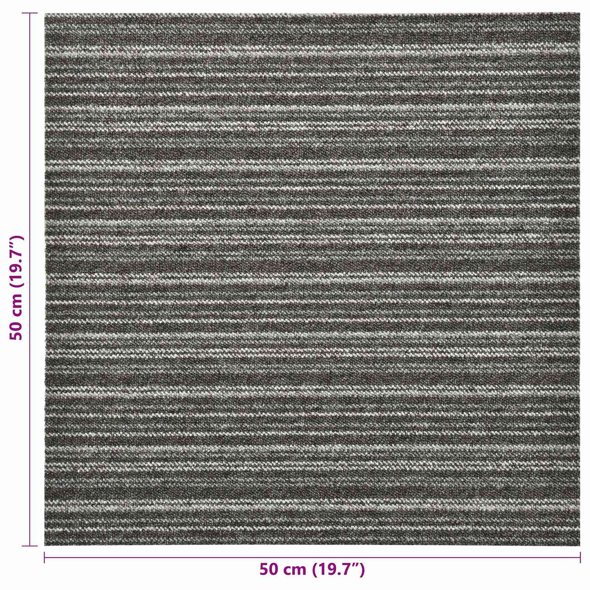 Teppich 20 stk. Gestreiftes Anthrazit 50 x 50 cm