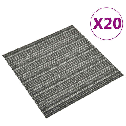 Teppich 20 stk. Gestreiftes Anthrazit 50 x 50 cm