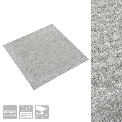 Teppich 20 stk. Hellgrau 50 x 50 cm 100% Polypropylen