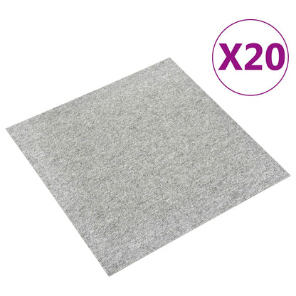 Teppich 20 stk. Hellgrau 50 x 50 cm 100% Polypropylen