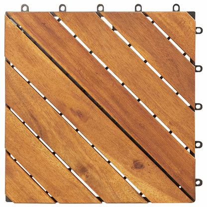Terrassenfliese 10 Stk. Braun 30 x 30 cm Akazien-Hartholz