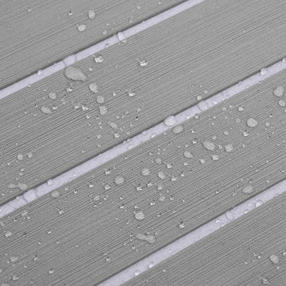 Bootsmatte Gestreift Hellgrau und Weiß 240 x 90 cm EVA