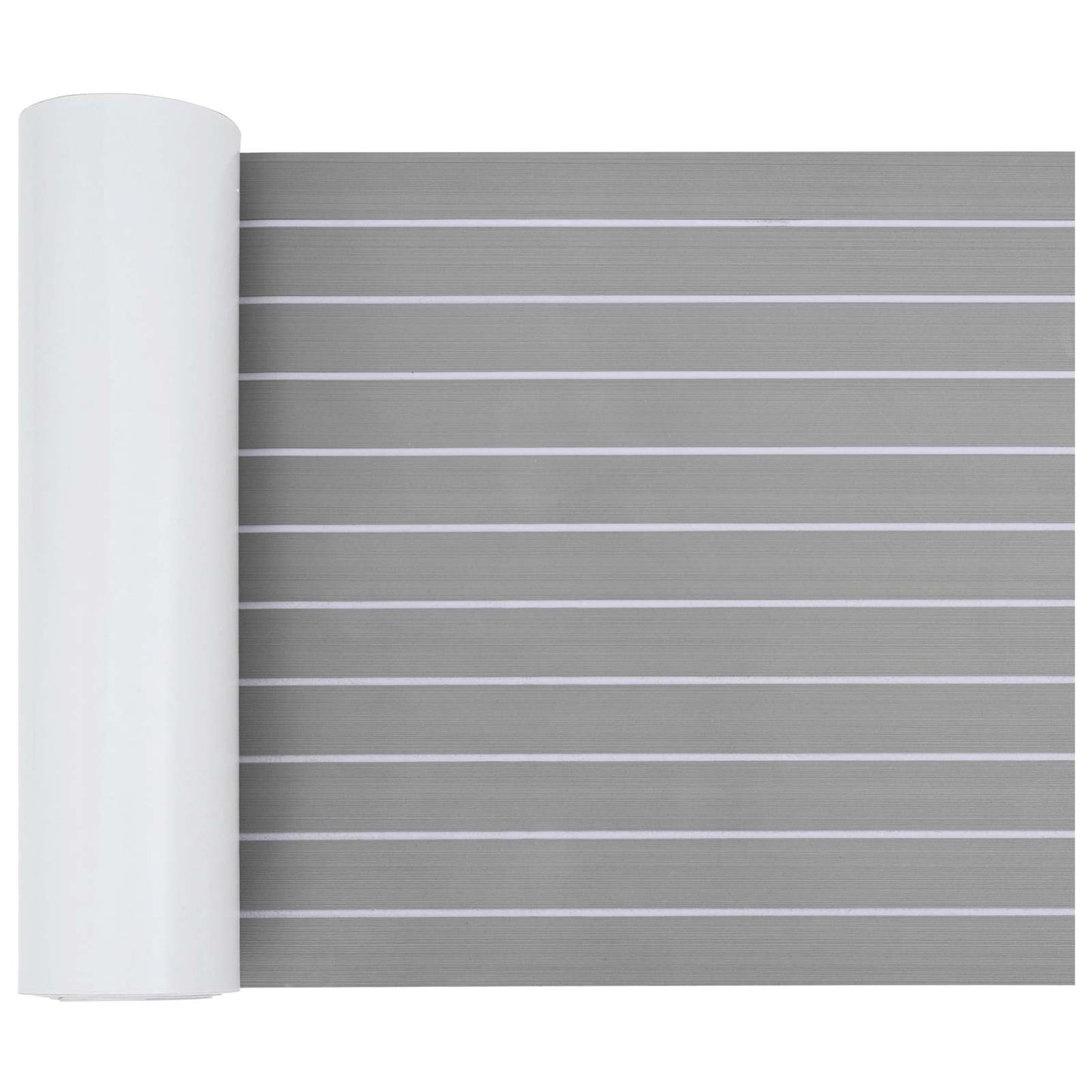 Bootsmatte Gestreift Hellgrau und Weiß 240 x 60 cm EVA