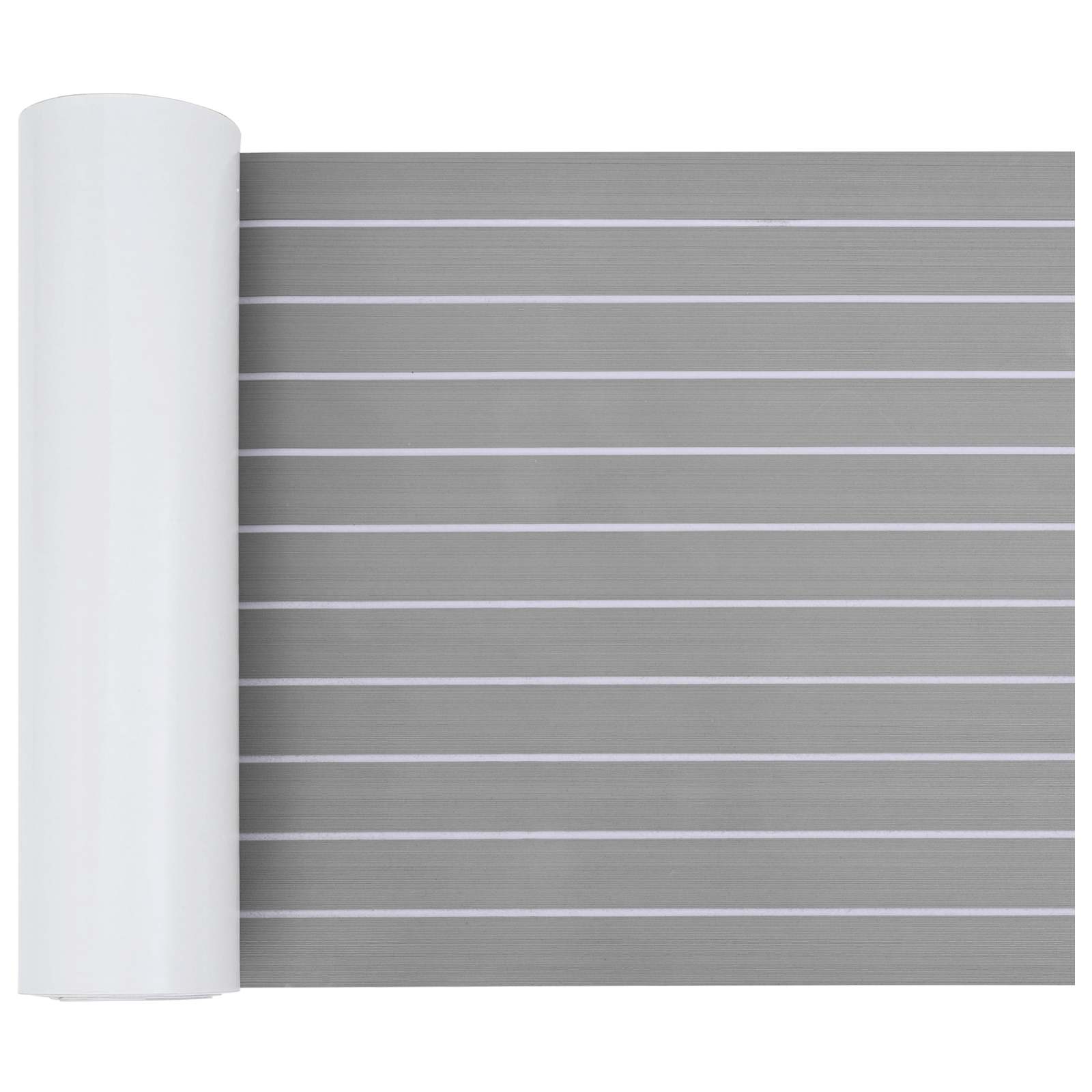 Bootsmatte Gestreift Hellgrau und Weiß 240 x 60 cm EVA