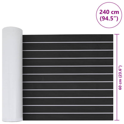 Bootsmatte Gestreift Dunkelgrau und Weiß 240 x 60 cm EVA