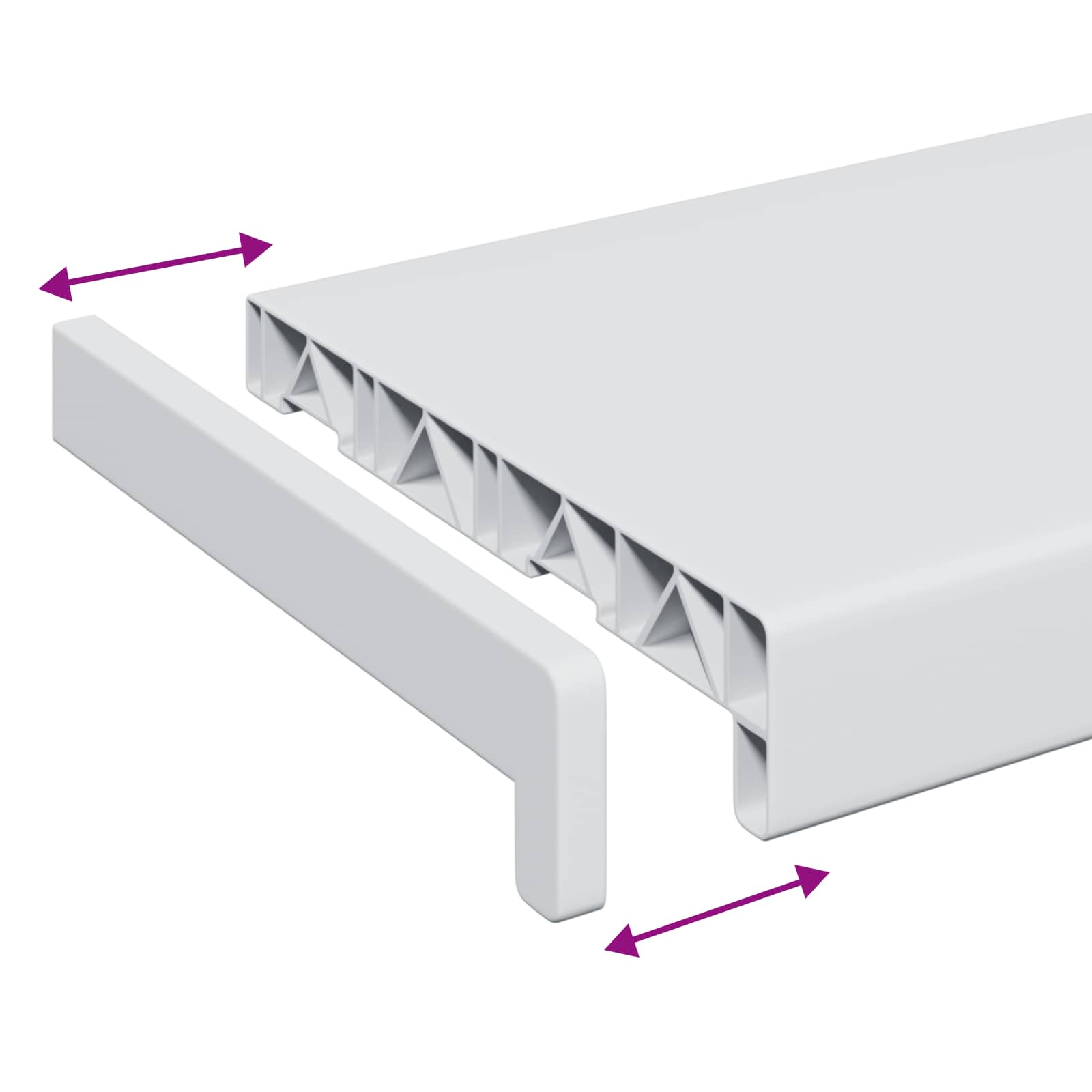 Fensterbank Weiß 100 x 25 x 4,5 cm PVC