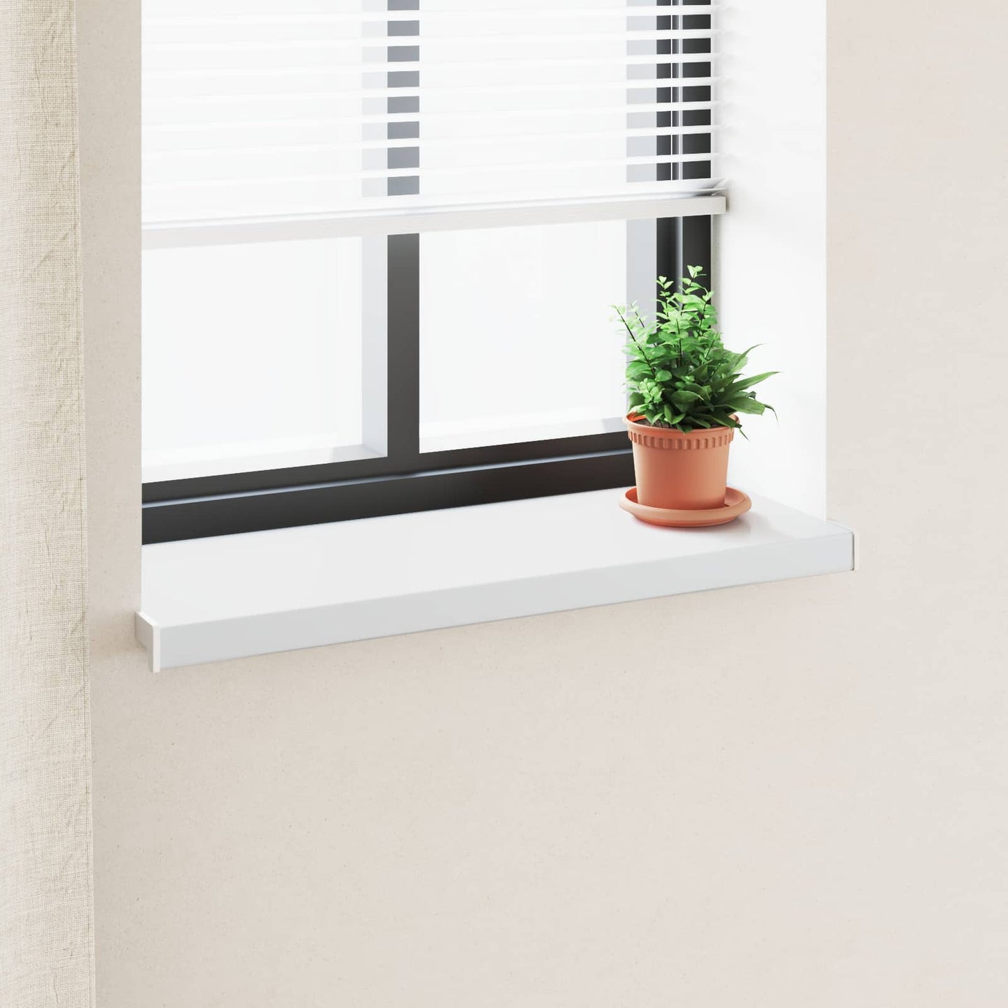 Fensterbank Weiß 80 x 35 x 4,5 cm PVC