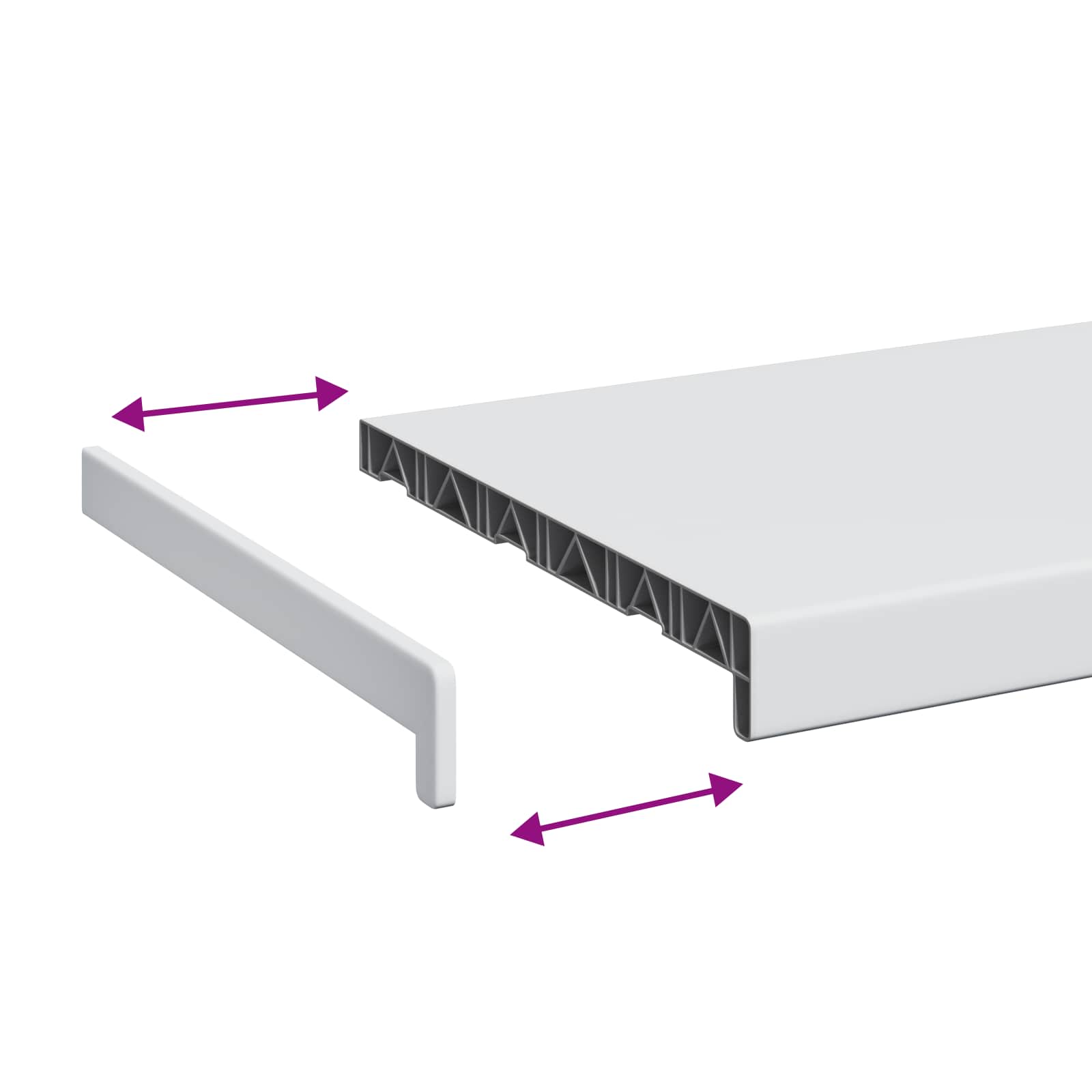 Fensterbank Weiß 100 x 35 x 4,5 cm PVC