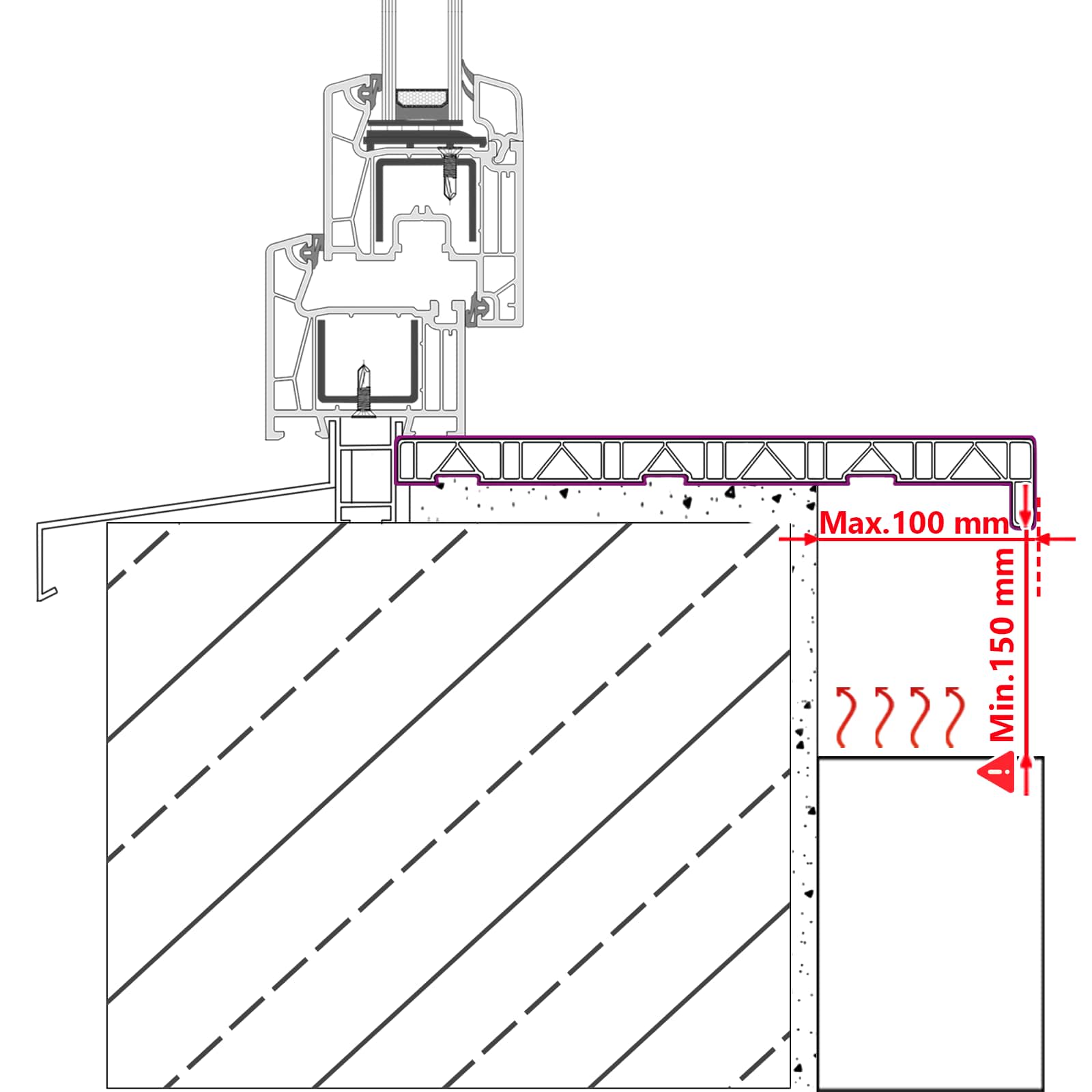 Fensterbank Weiß 80 x 40 x 4,5 cm PVC