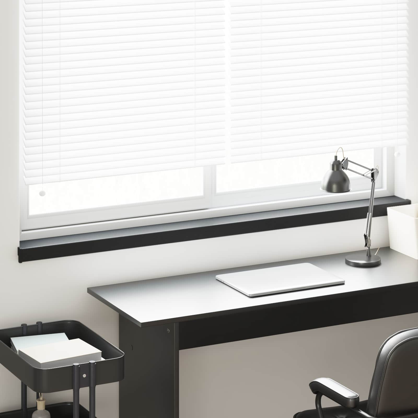 Fensterbank Schwarz mit Holzmaserung 140 x 15 x 4,5 cm PVC
