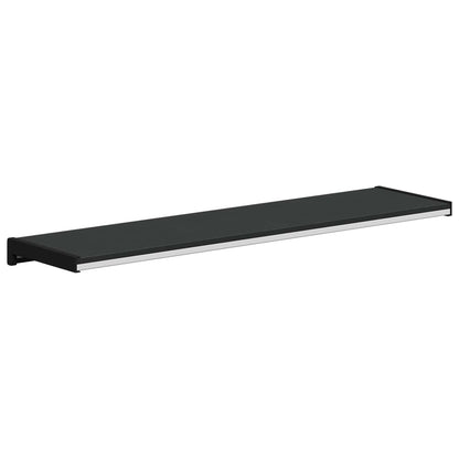 Fensterbank Schwarz mit Holzmaserung 60 x 25 x 4,5 cm PVC