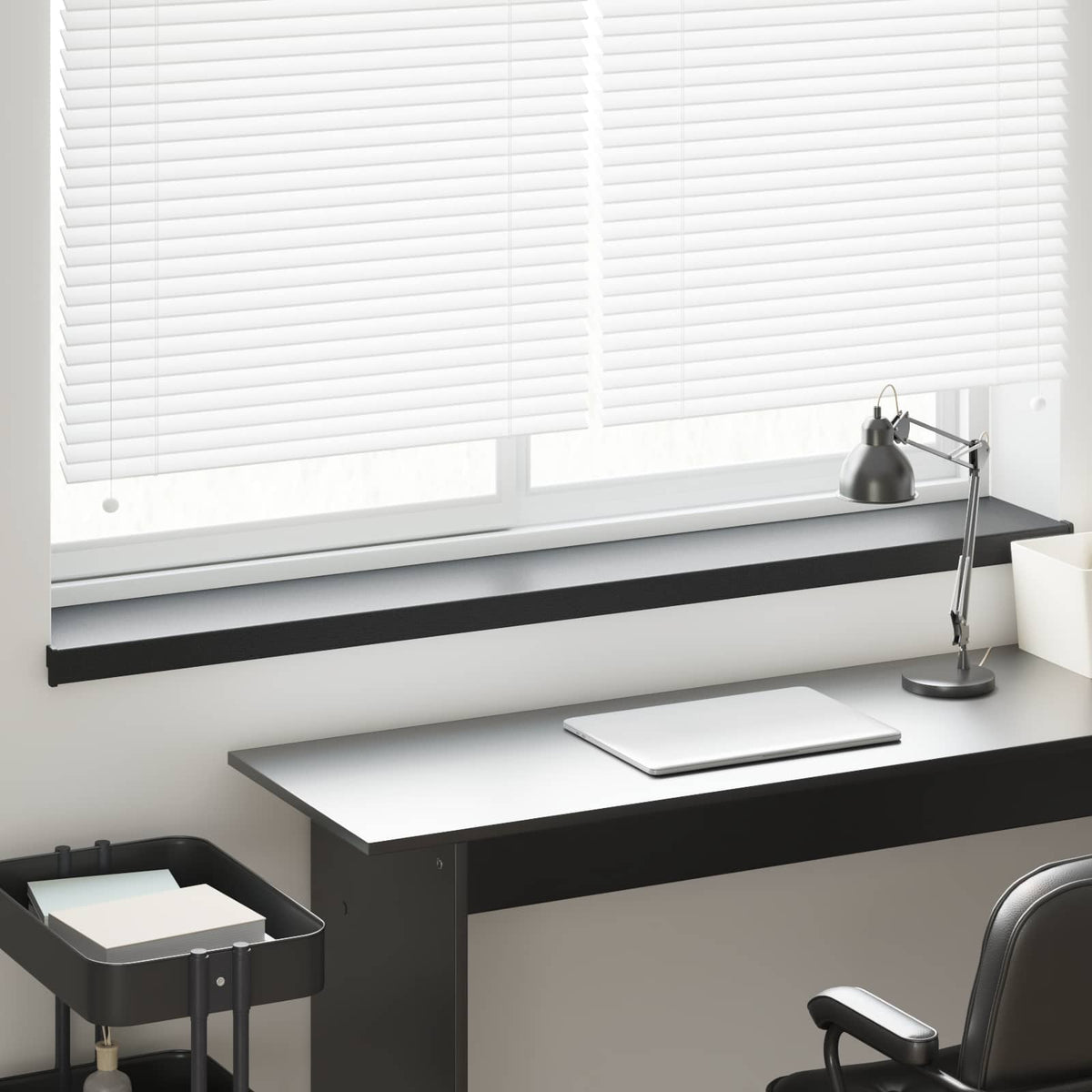 Fensterbank Schwarz mit Holzmaserung 120 x 25 x 4,5 cm PVC