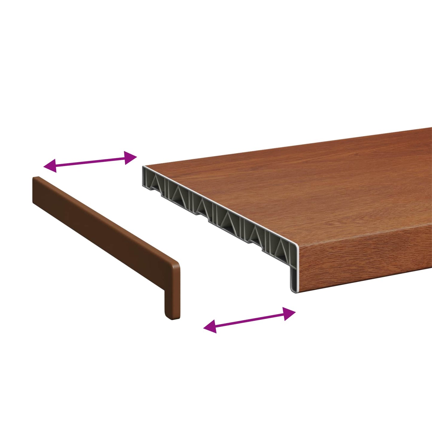 Fensterbank Braunes Holz 60 x 30 x 4,5 cm PVC