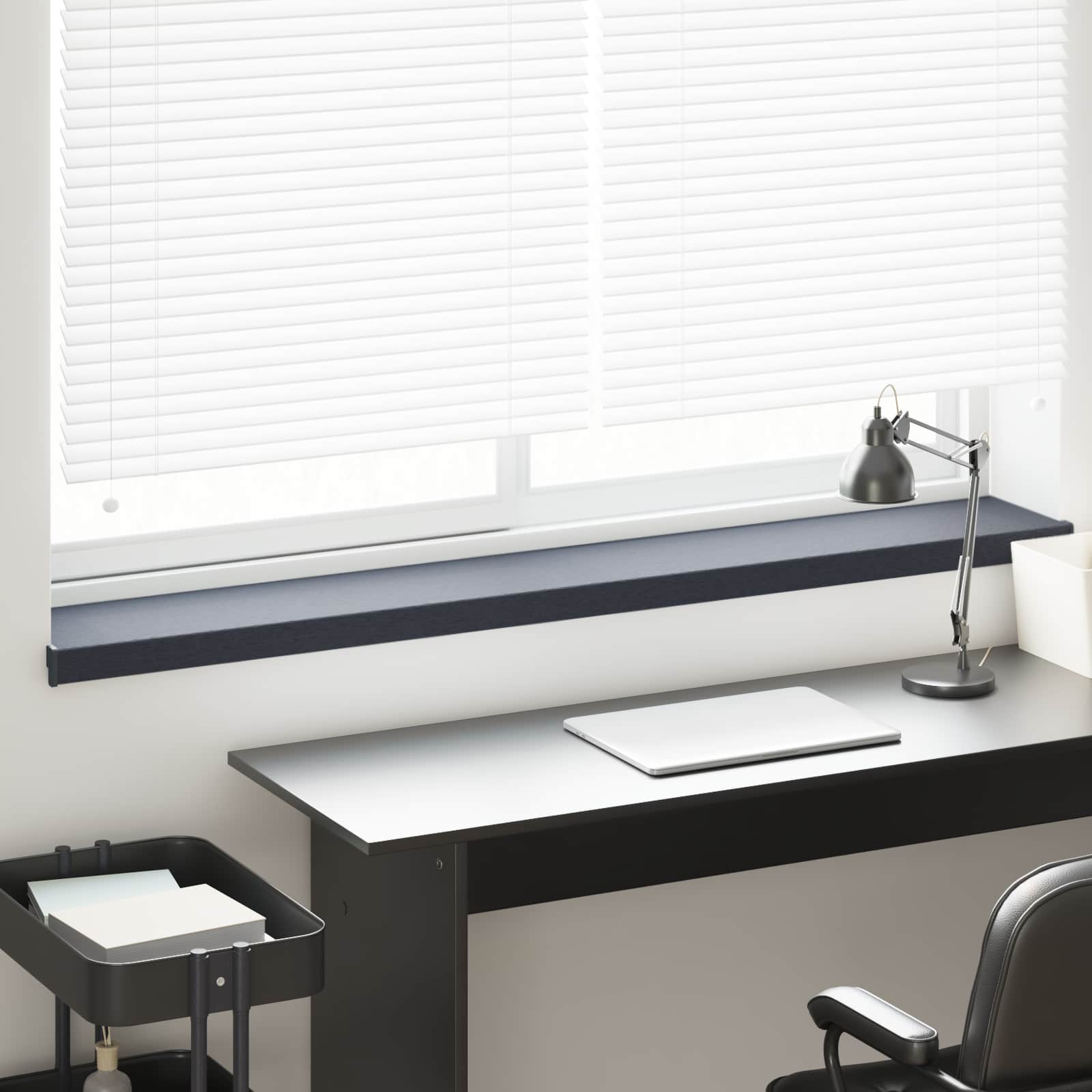 Fensterbank Anthrazit mit Holzmaserung 140 x 25 x 4,5 cm PVC