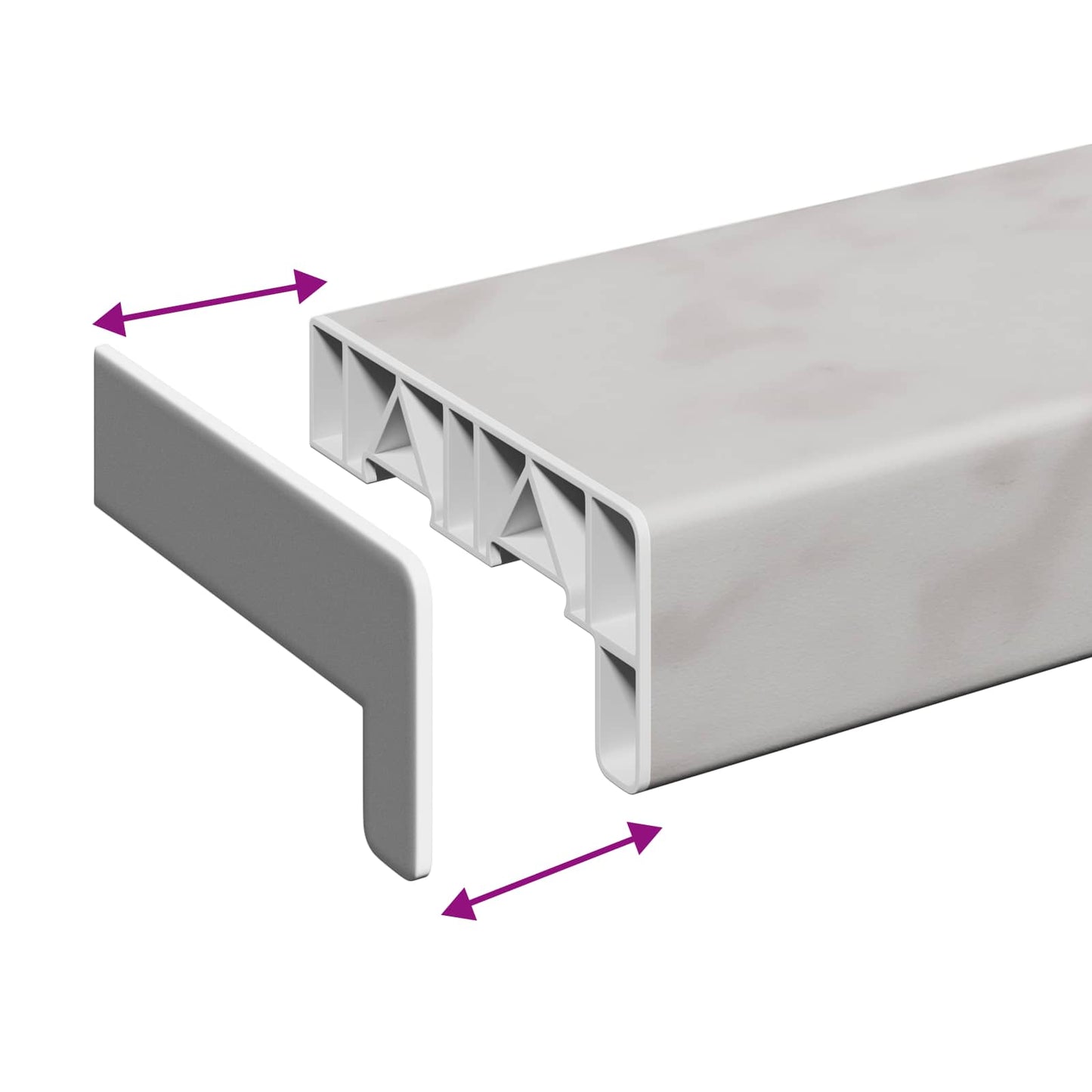 Fensterbank Marmorstruktur 100 x 10 x 4,5 cm PVC