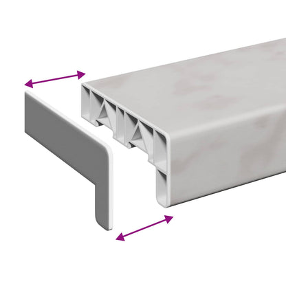 Fensterbank Marmorstruktur 120 x 15 x 4,5 cm PVC