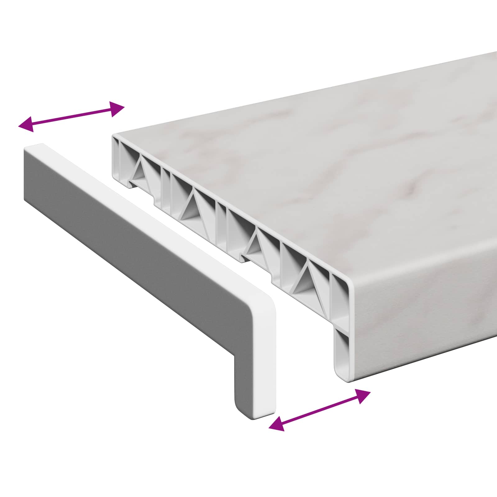 Fensterbank Marmorstruktur 120 x 20 x 4,5 cm PVC