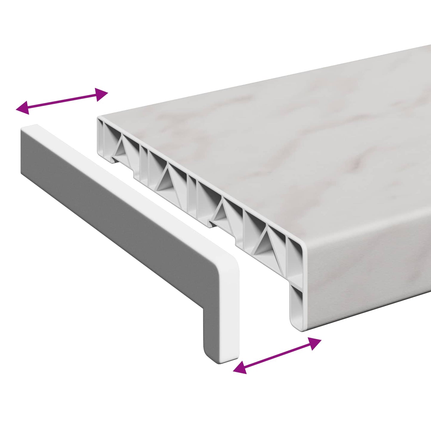 Fensterbank Marmorstruktur 140 x 20 x 4,5 cm PVC