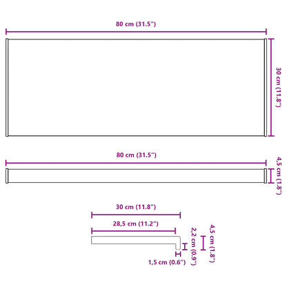 Fensterbank Marmorstruktur 80 x 30 x 4,5 cm PVC