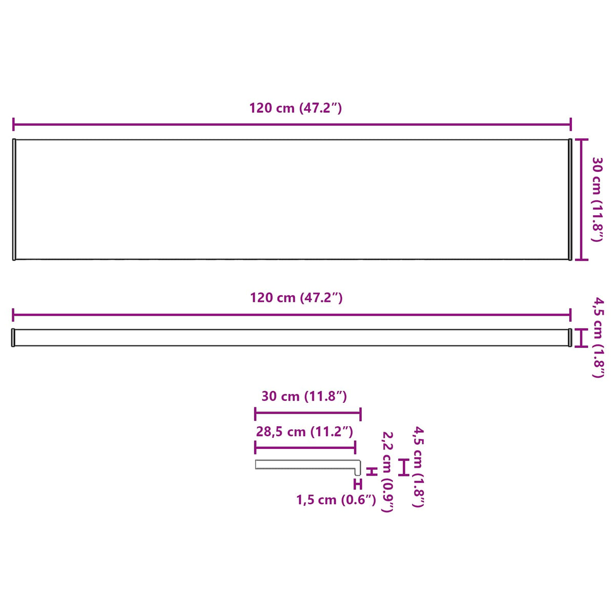 Fensterbank Marmorstruktur 120 x 30 x 4,5 cm PVC