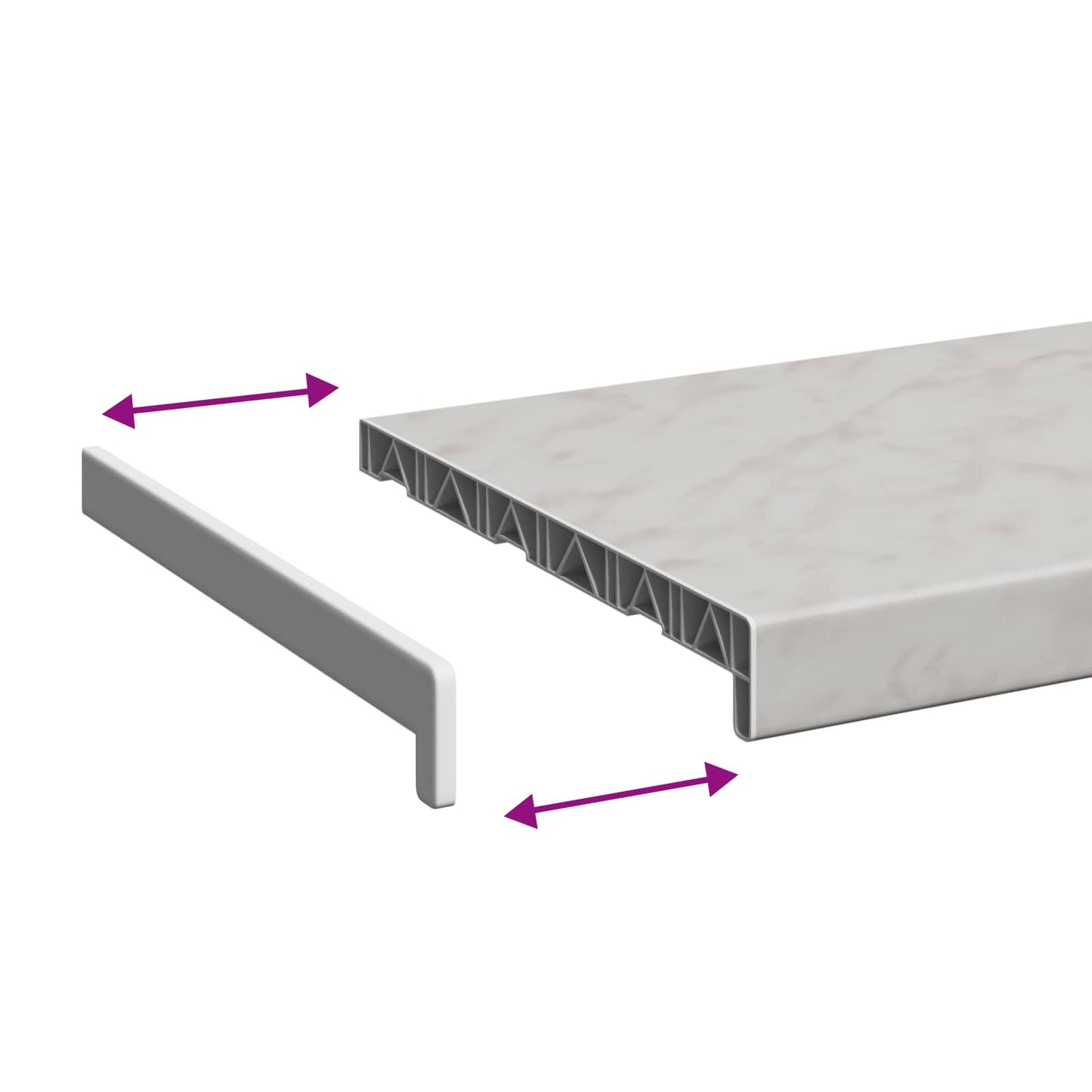 Fensterbank Marmorstruktur 140 x 35 x 4,5 cm PVC