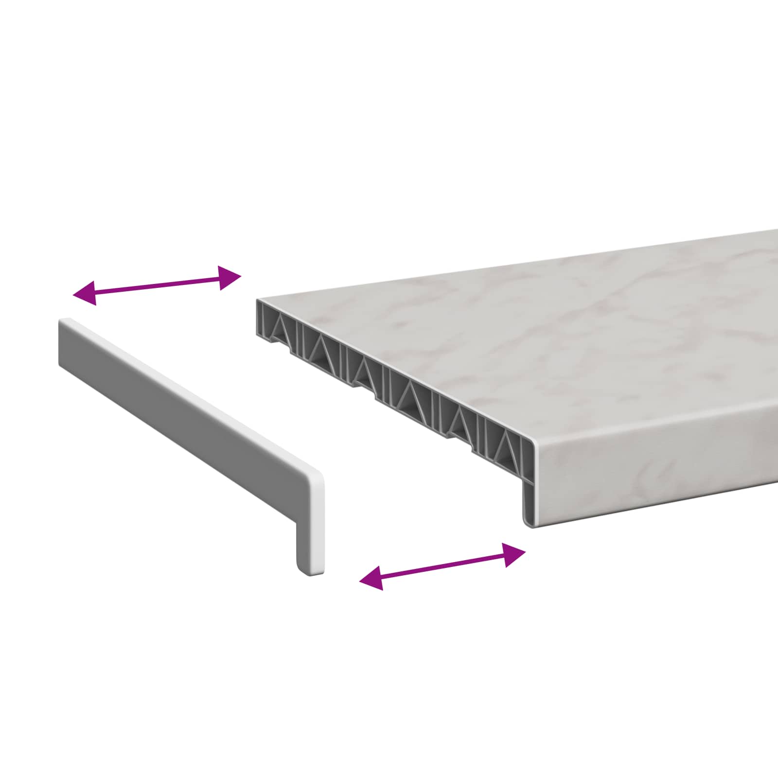 Fensterbank Marmorstruktur 140 x 35 x 4,5 cm PVC