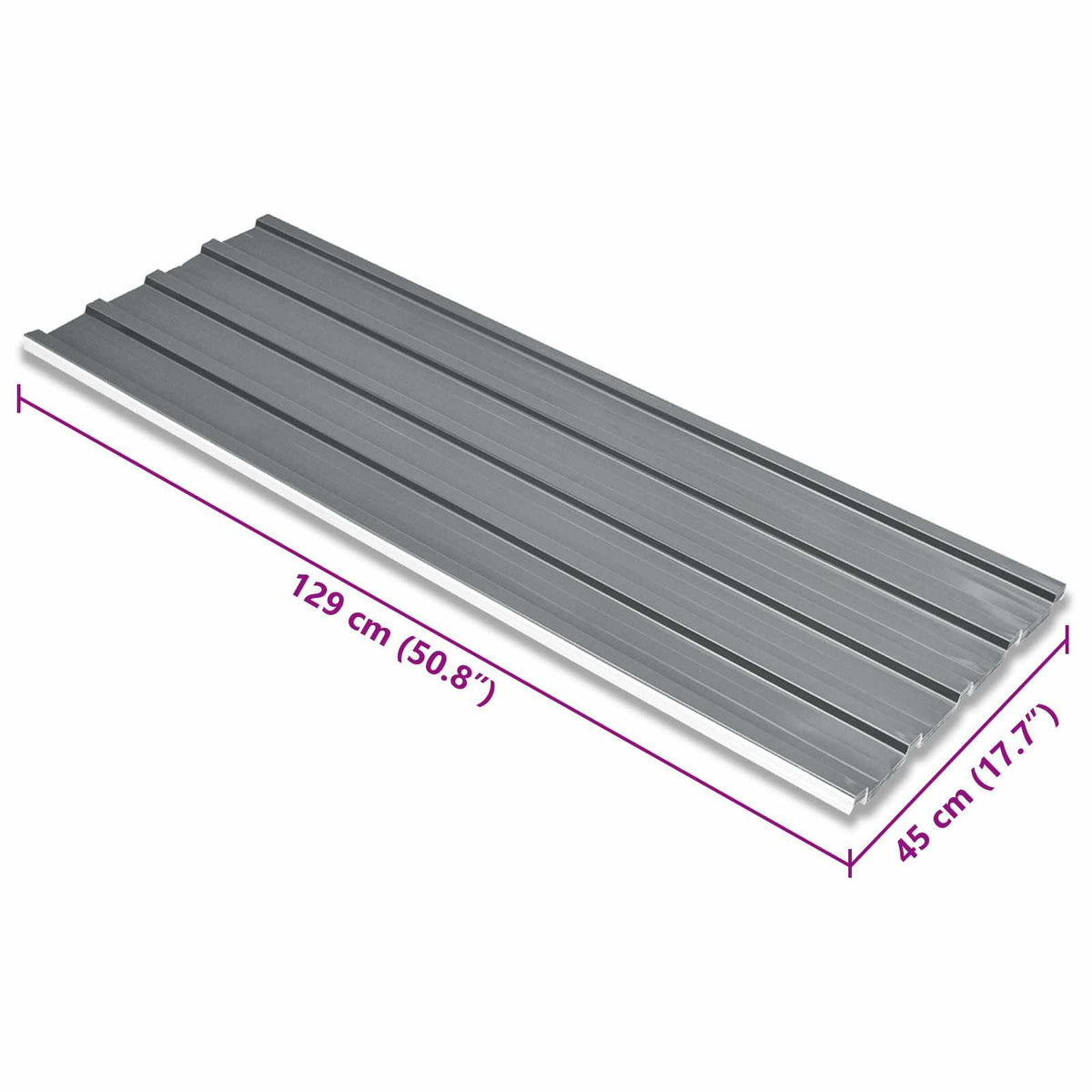 Dachpaneel 12 stk. Grau 129 x 45 cm Verzinkter Stahl