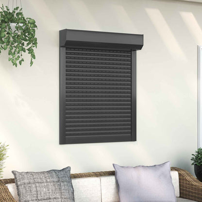 Rollladen Anthrazit 80 x 100 cm Aluminium und Polyurethan