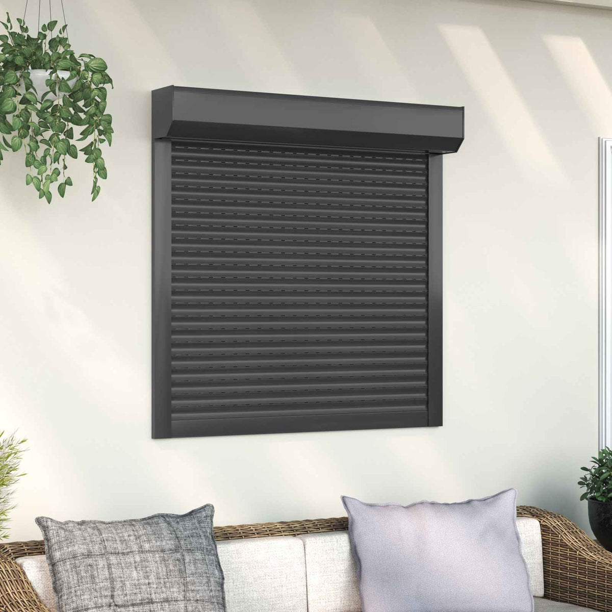 Rollladen Anthrazit 100 x 100 cm Aluminium und Polyurethan