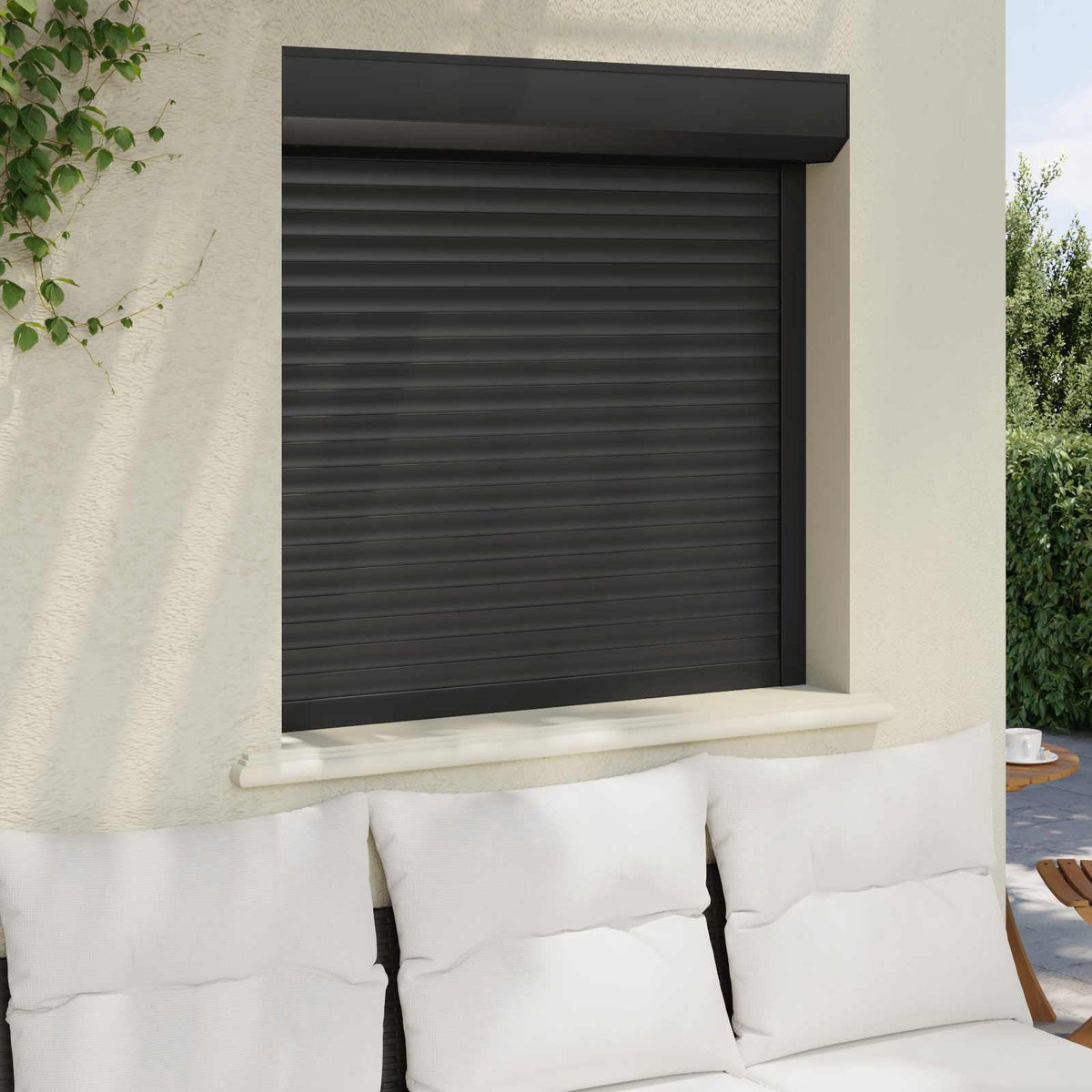 Rollladen Anthrazit 100 x 100 cm Aluminium und Polyurethan