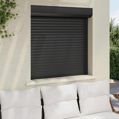 Rollladen Anthrazit 100 x 100 cm Aluminium und Polyurethan
